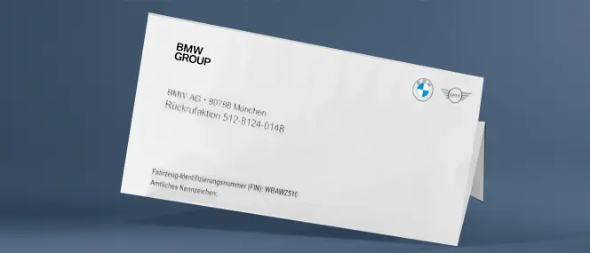 BMW Rückrufschreiben