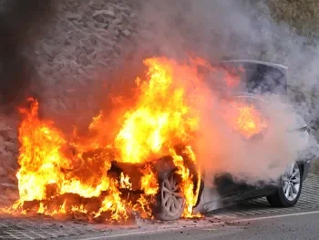 BMW steht komplett in Flammen